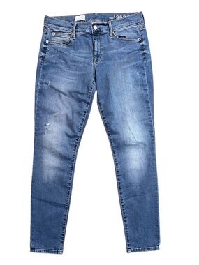 GAP 1969 Women's Legging Jeans in Medium Blue Stretch Size 30 Lightly Distressed